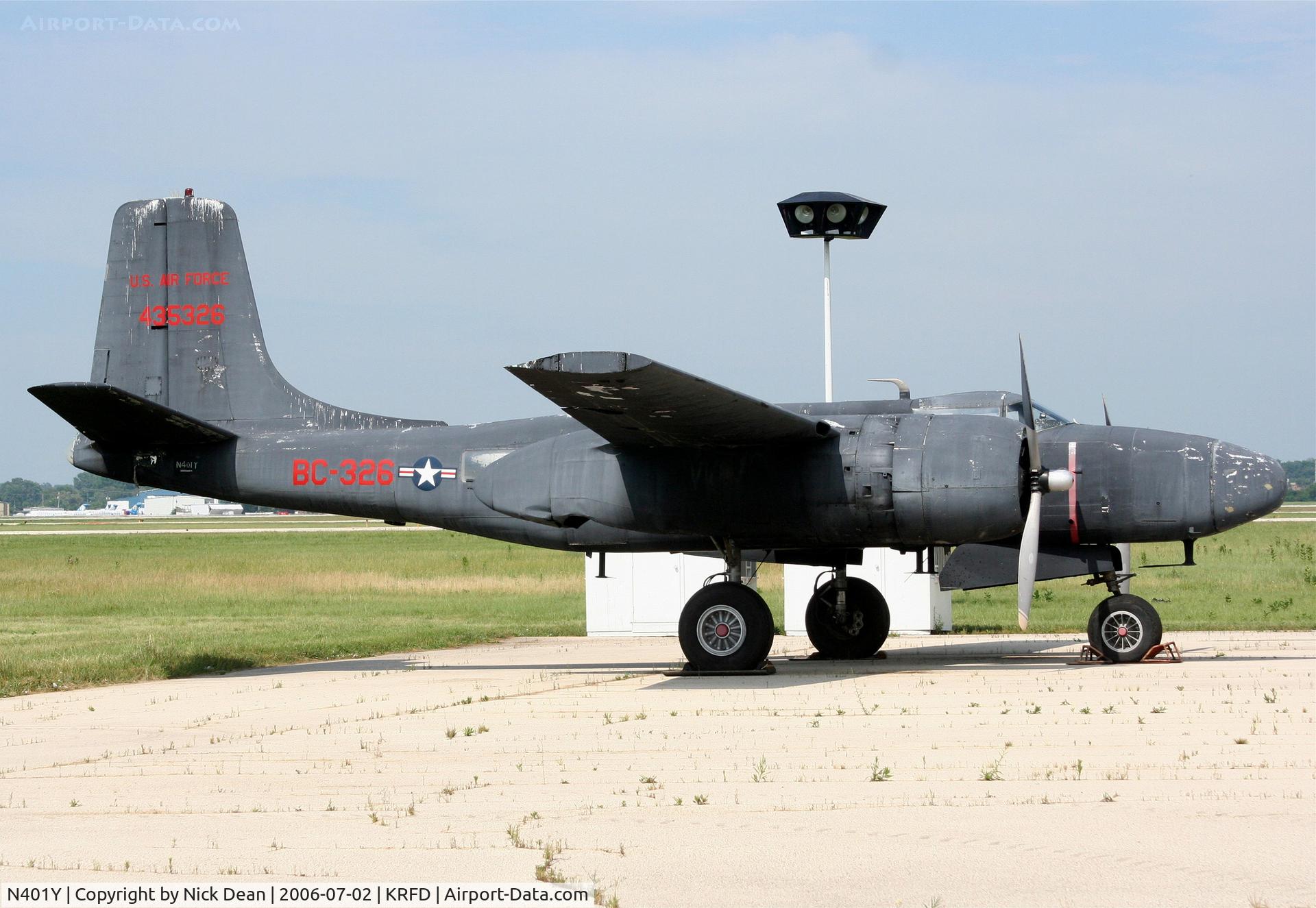 N401Y, 1944 Douglas A-26C Invader C/N 29605 (28605), KRFD c/n incorrectly posted on the FAA actual c/n is 28605