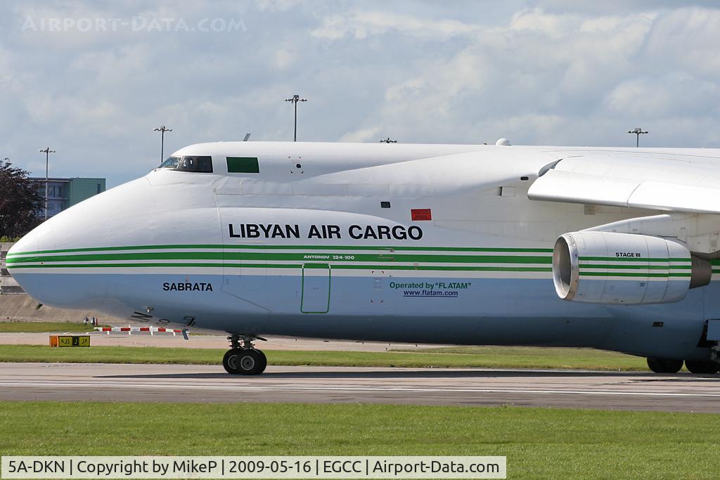 5A-DKN, 1994 Antonov An-124-100 Ruslan C/N 19530502762, Close up shot whilst lined up for departure on 23R.