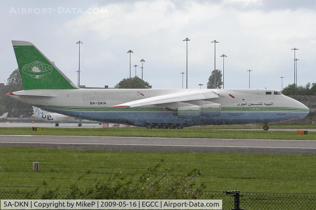 5A-DKN, 1994 Antonov An-124-100 Ruslan C/N 19530502762, Caught in a heavy shower !