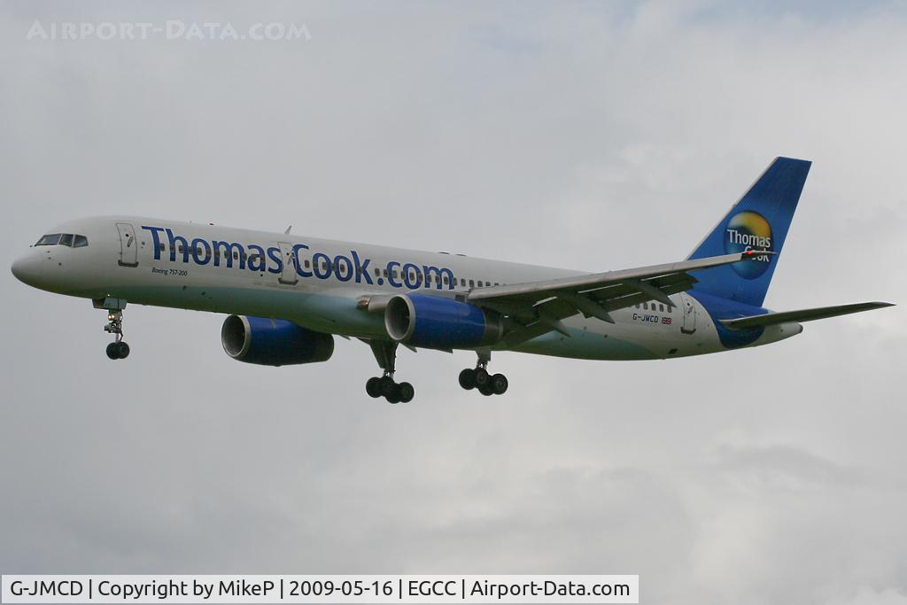 G-JMCD, 2000 Boeing 757-25F C/N 30757, Final approach for Runway 23R.