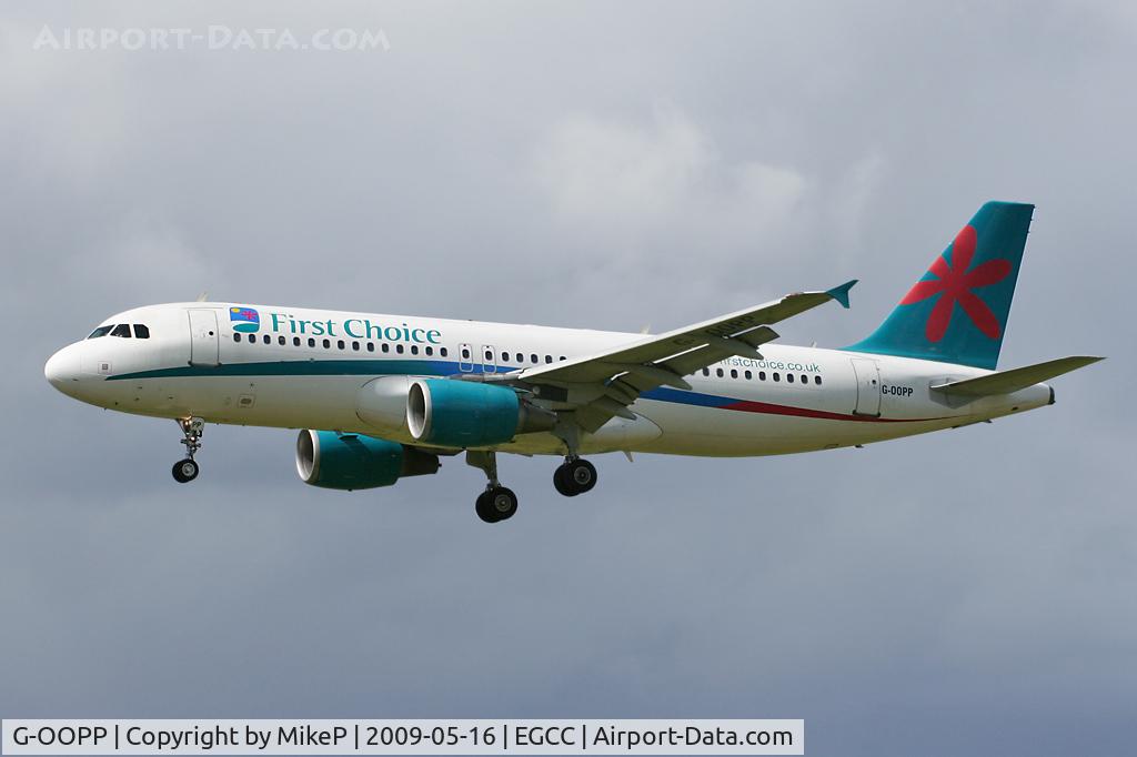 G-OOPP, 2001 Airbus A320-214 C/N 1571, Final approach for Runway 23R.