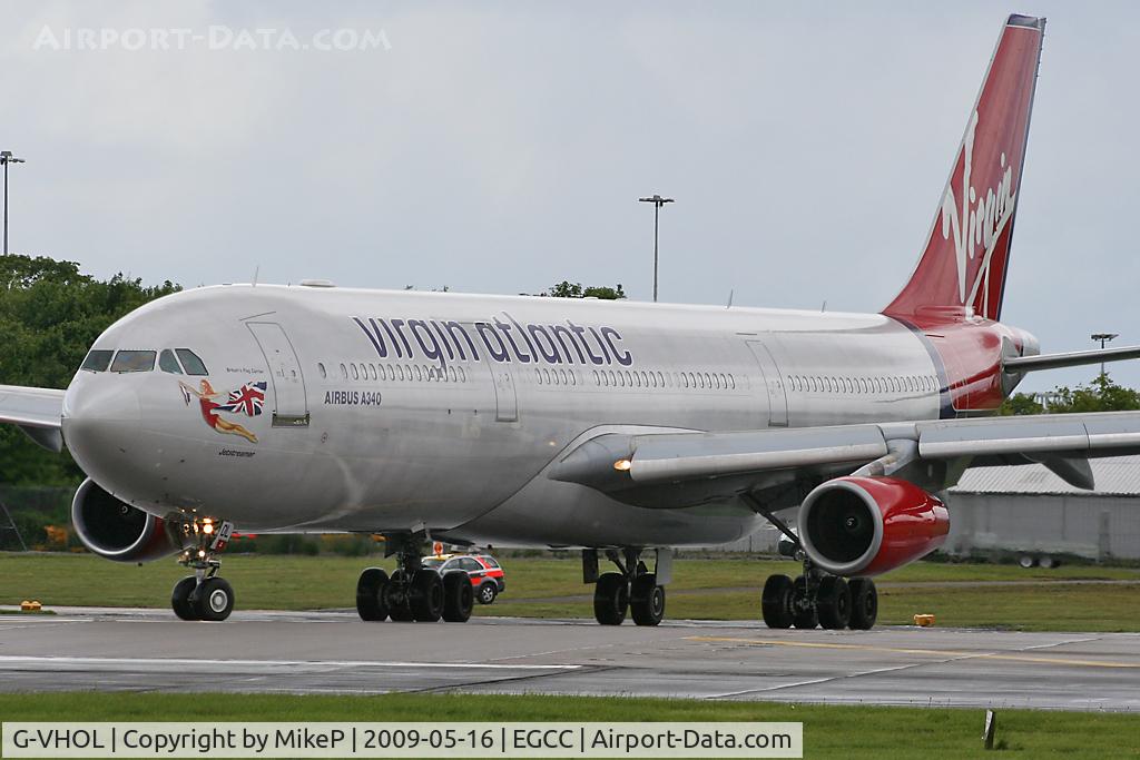 G-VHOL, 1992 Airbus A340-311 C/N 002, Lining up on 23R prior to departure.