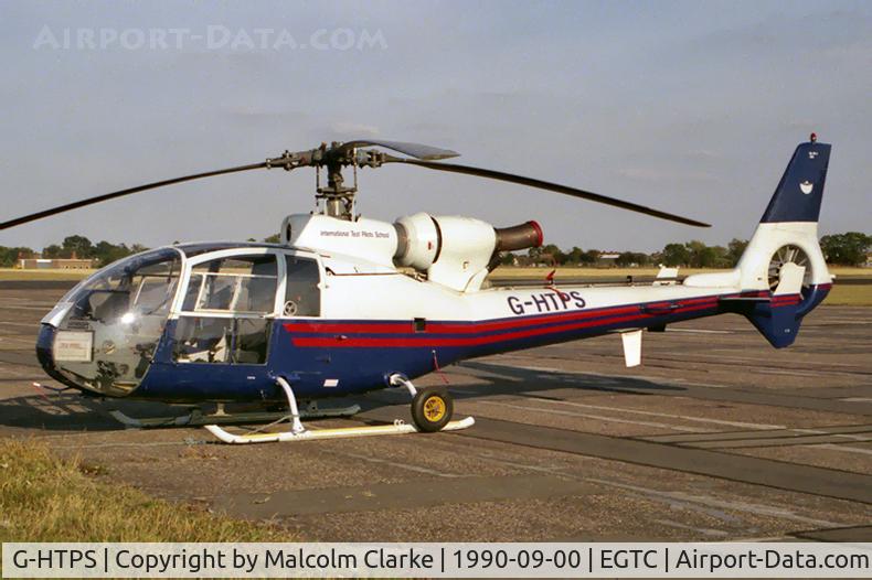 G-HTPS, 1976 Aerospatiale SA-341G Gazelle C/N 1301, Aerospatiale SA341G at Cranfield Airport. Now registered as HA-LFM.