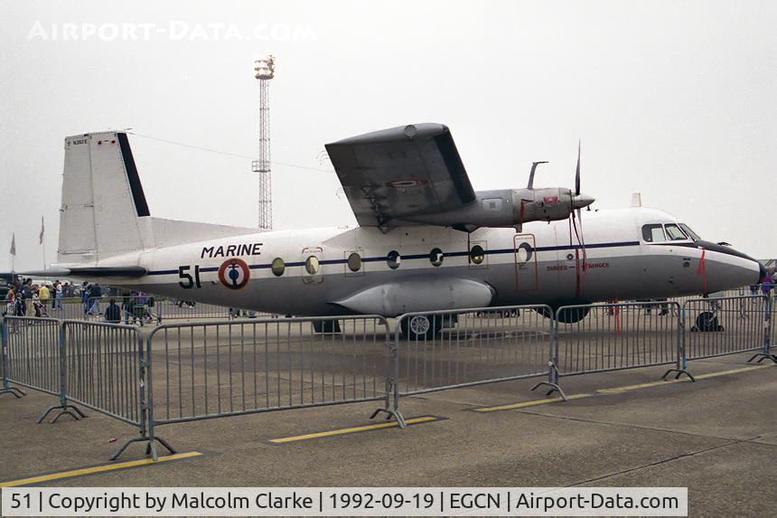 51, 1969 Aerospatiale N-262A-34 Fregate C/N 51, Nord N-262A-34 at RAF Finningley's Air Show in 1992..