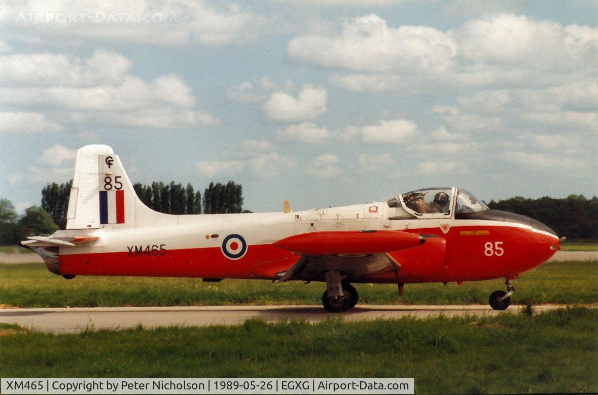 XM465, 1960 Hunting P-84 Jet Provost T.3A C/N PAC/W/9273, Jet Provost T.3A of 7 Flying Training School seen at Church Fenton in May 1989.