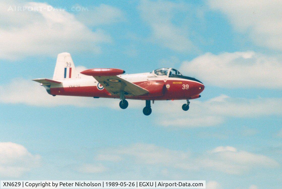 XN629, 1961 Hunting P-84 Jet Provost T.3A C/N PAC/W/13893, Jet Provost T.3A of 1 Flying Training School at Linton-on-Ouse in May 1989.
