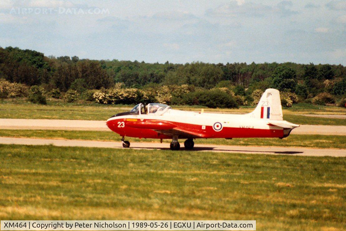 XM464, 1960 Hunting P-84 Jet Provost T.3A C/N PAC/W/9272, Jet Provost T.3A of 1 Flying Training School at Linton-on-Ouse in May 1989.