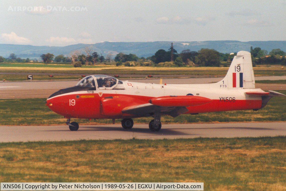 XN506, 1960 Hunting P-84 Jet Provost T.3A C/N PAC/W/11795, Jet Provost T.3A of 1 Flying Training School at Linton-on-Ouse in May 1989.