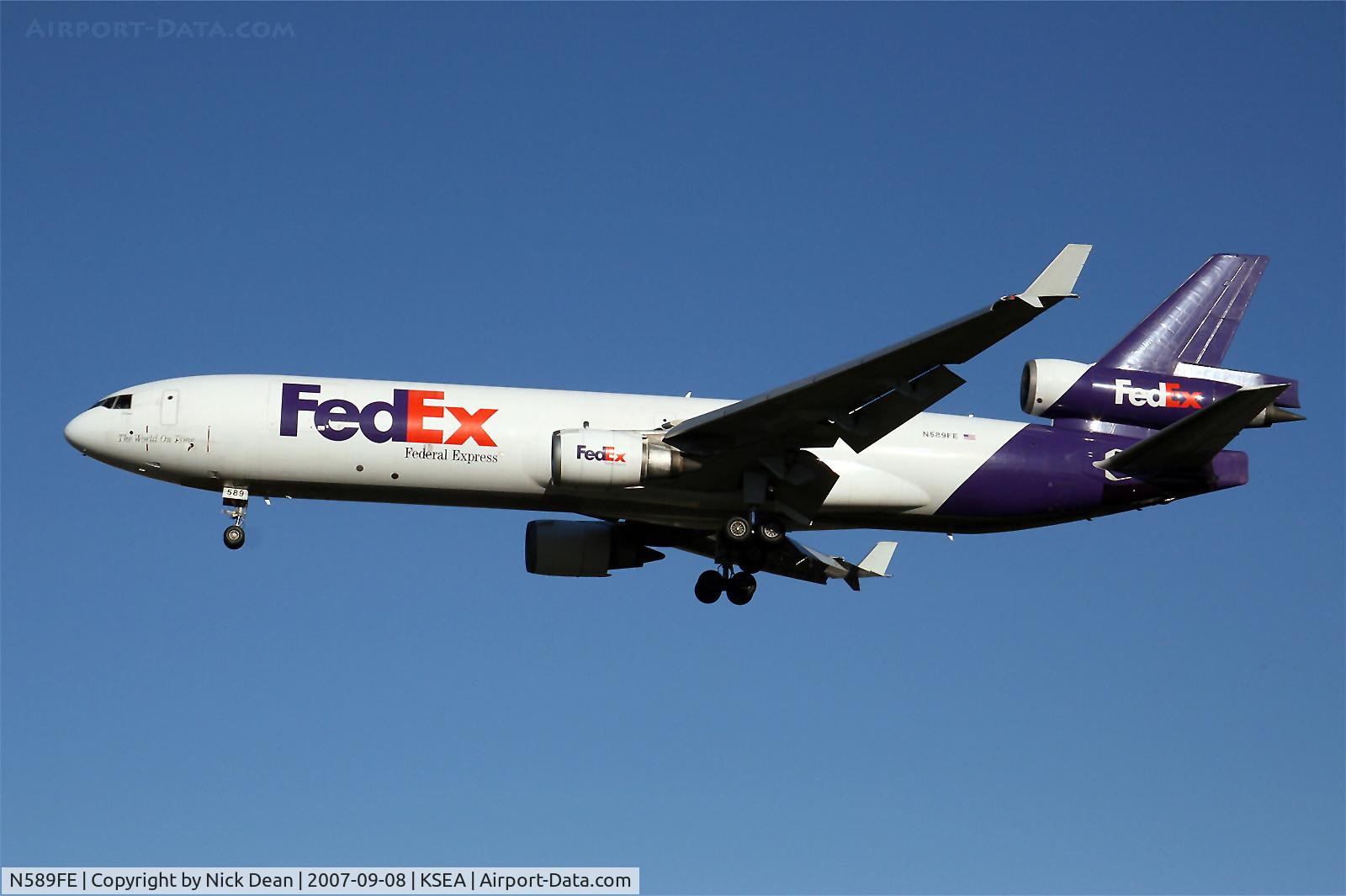 N589FE, 1992 McDonnell Douglas MD-11F C/N 48491, KSEA