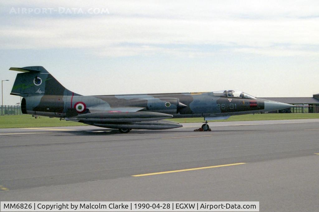 MM6826, Aeritalia F-104S-ASA Starfighter C/N 1126, Aeritalia F-104S ASA Starfighter. At RAF Waddington Photocall 1990. 