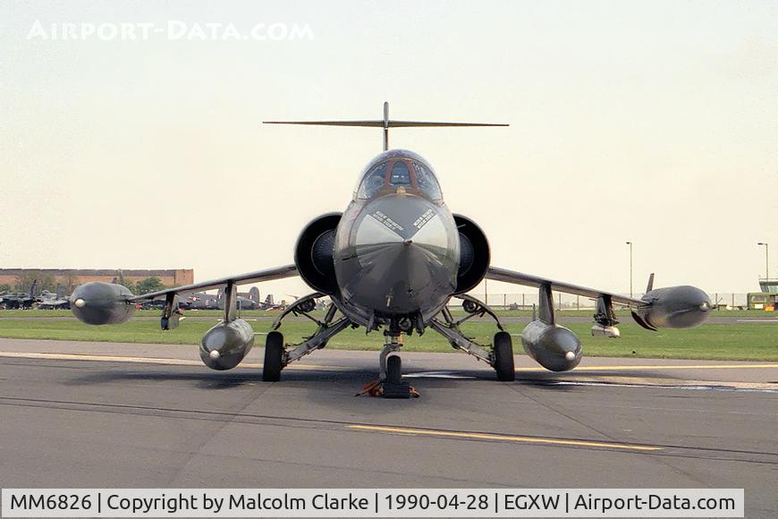 MM6826, Aeritalia F-104S-ASA Starfighter C/N 1126, Aeritalia F-104S ASA Starfighter. At RAF Waddington Photocall 1990.  