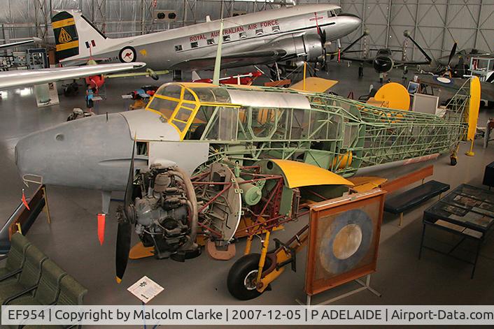 EF954, Avro 652A Anson I C/N Not found EF954, Avro Anson Under restoration at the South Australian Aviation Museum. One of the thousand or so Ansons that were used by the RAAF during World War II for training purposes.