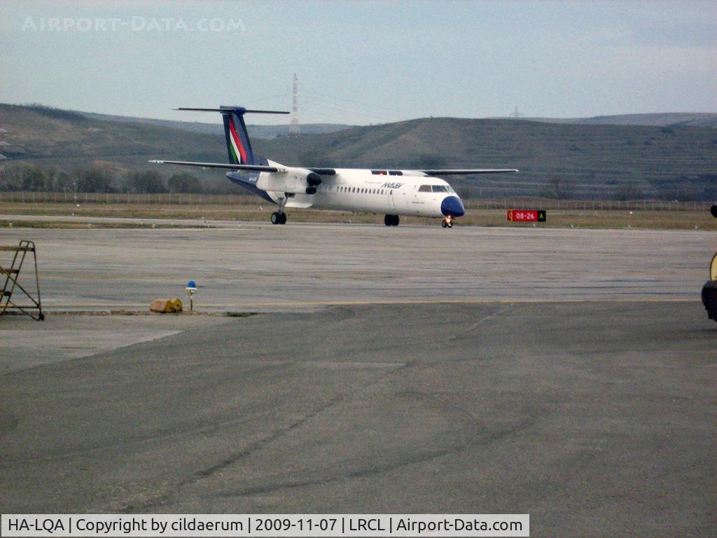 HA-LQA, 2001 De Havilland Canada DHC-8-402Q Dash 8 C/N 4062, After landing from Budapest
