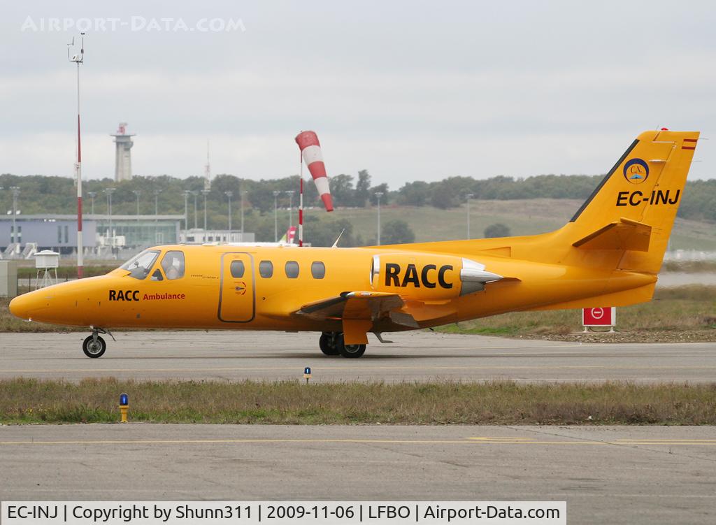 EC-INJ, Cessna 501 Citation I/SP C/N 501-0086, Taxiing holding point rwy 32R for departure after overhaul...