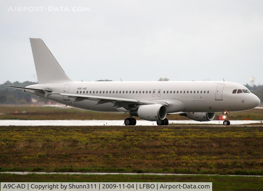 A9C-AD, 2009 Airbus A320-214 C/N 4083, Delivery day in all white c/s... To be painted at SNN