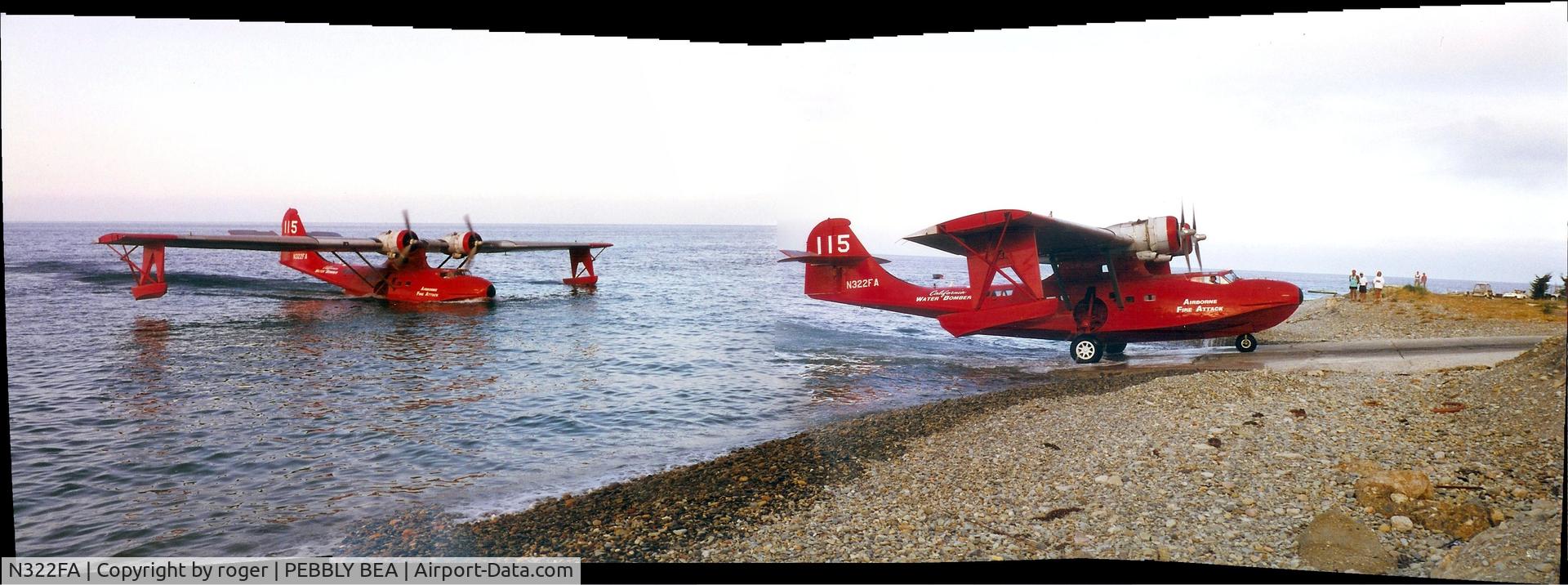 N322FA, Consolidated Vultee 28-5ACF C/N 560, at pebbly beach ramp