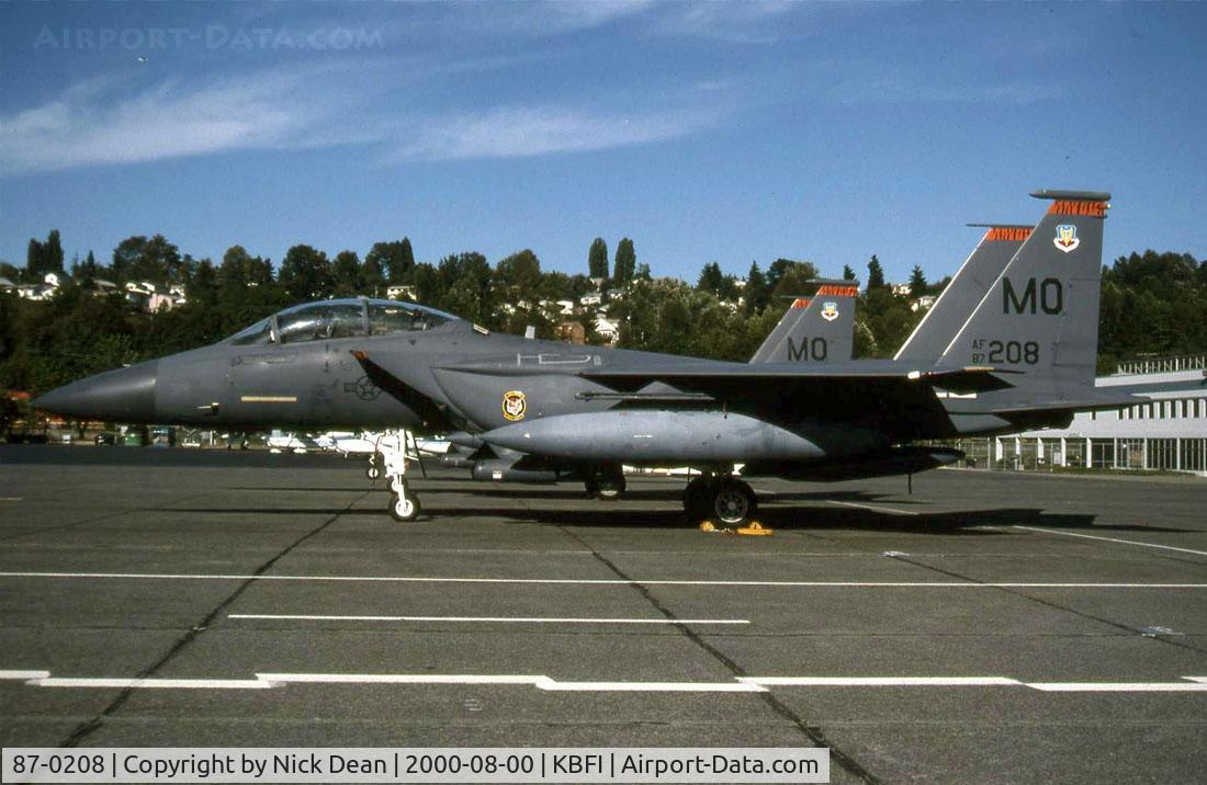 87-0208, 1987 McDonnell Douglas F-15E Strike Eagle C/N 1073/E048, KBFI