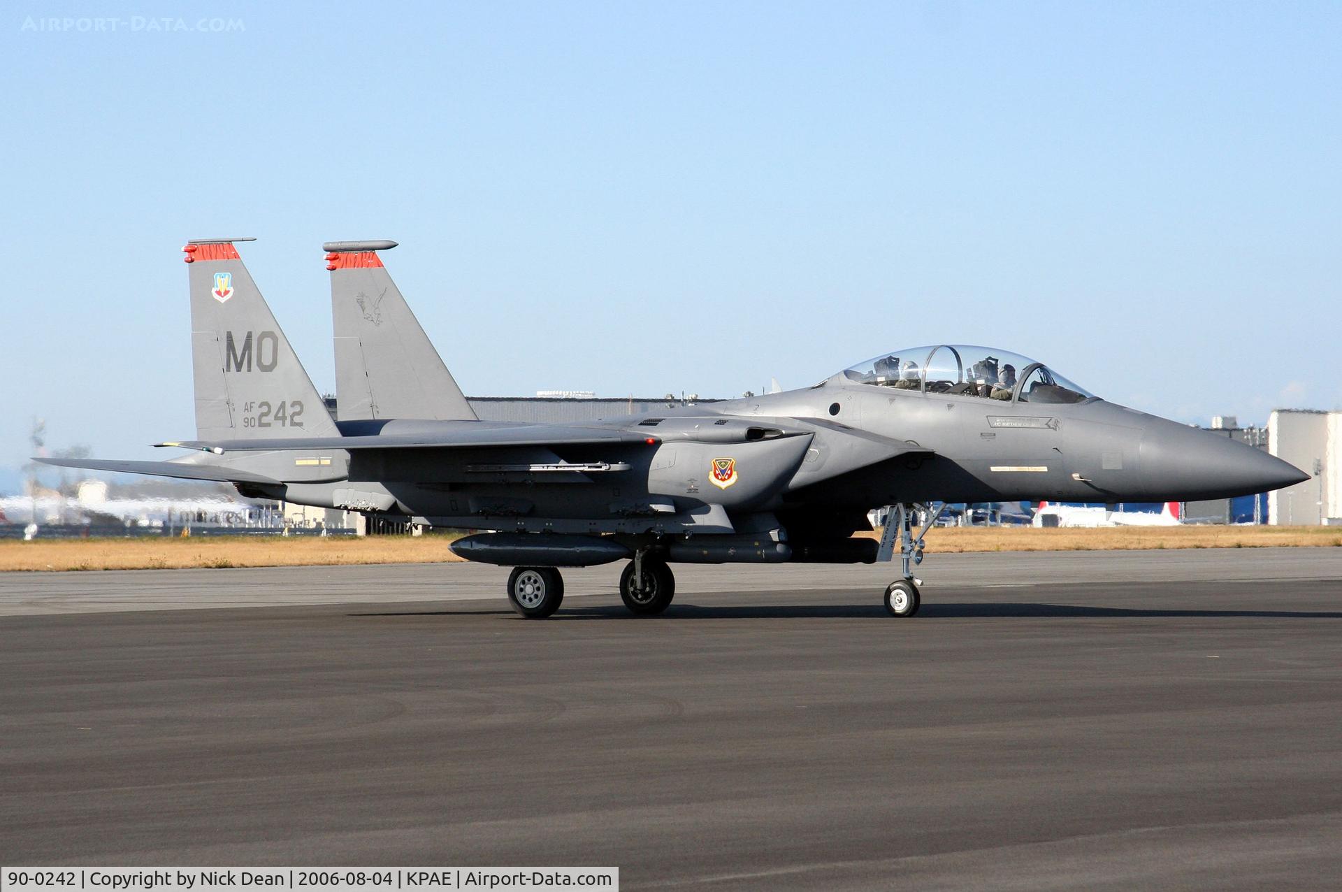 90-0242, 1990 McDonnell Douglas F-15E Strike Eagle C/N 1175/E144, KPAE