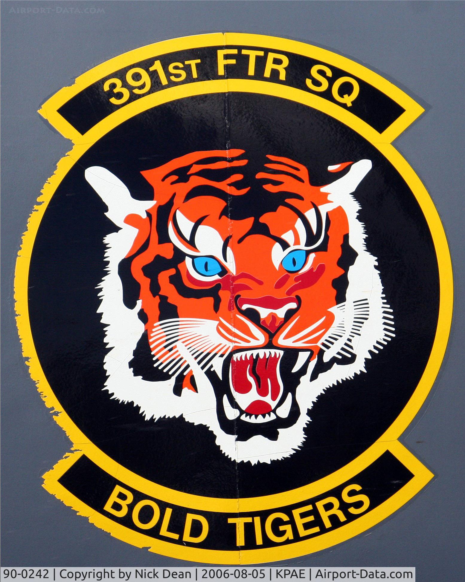 90-0242, 1990 McDonnell Douglas F-15E Strike Eagle C/N 1175/E144, KPAE