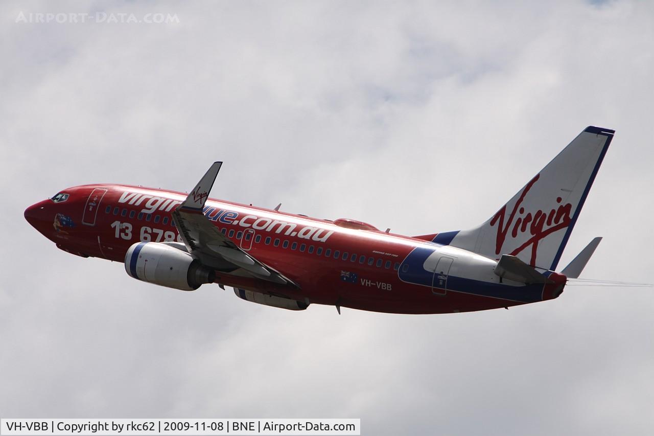 VH-VBB, 2001 Boeing 737-7Q8 C/N 28240, Barossa Babe Virgin out of Brisbane