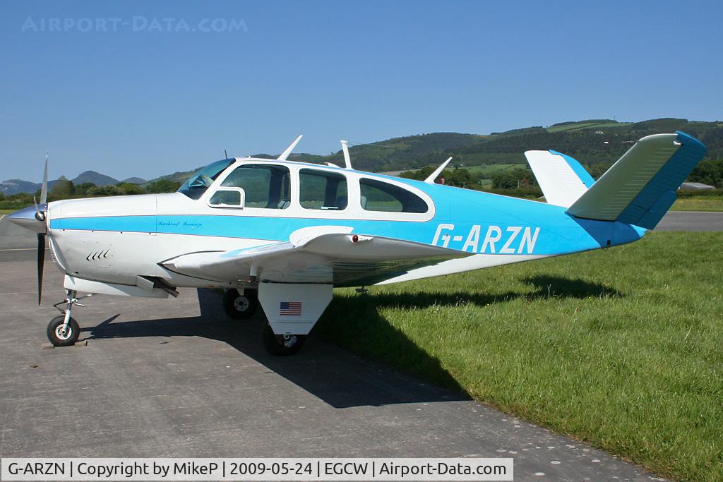G-ARZN, 1961 Beech N35 Bonanza C/N D-6795, Classic shape of the V-tail Bonanza.