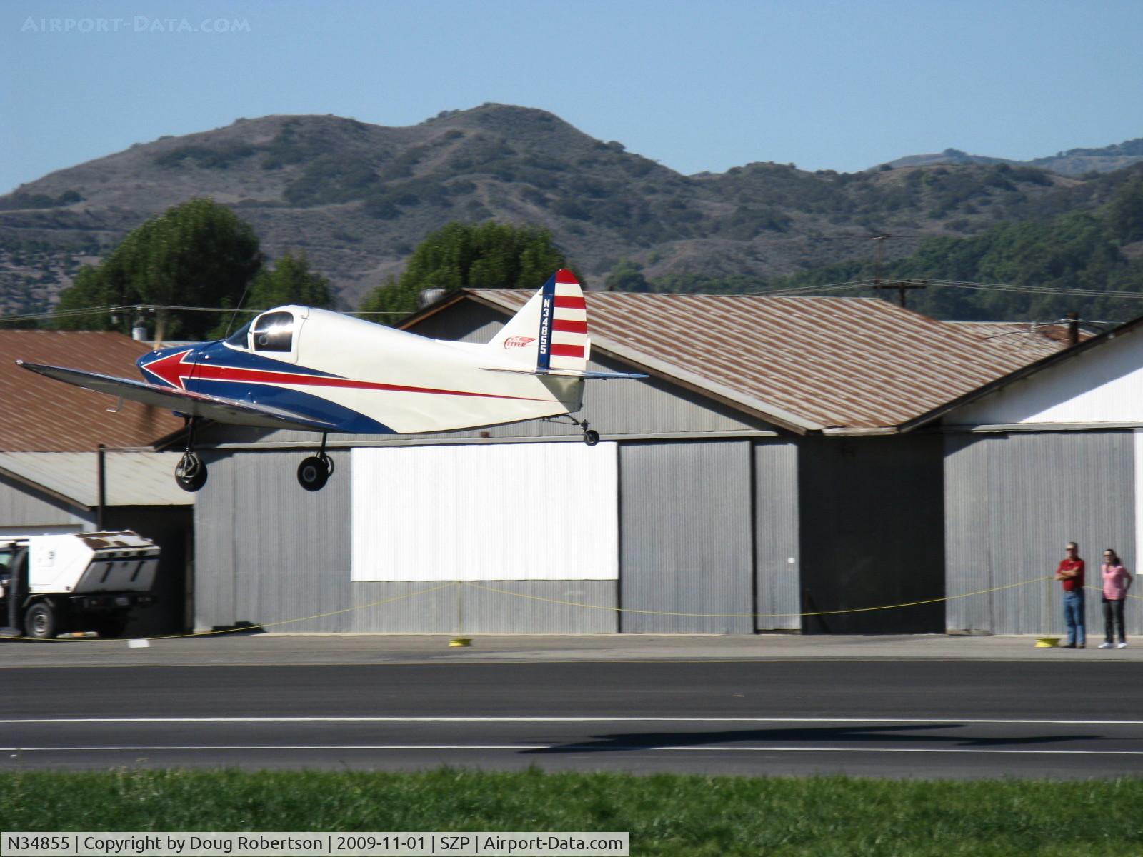 N34855, 1941 Superior Culver LFA C/N 265, 1941 Superior CULVER LFA CADET, Franklin 4AC199D&E 80 Hp, takeoff climb Rwy 22