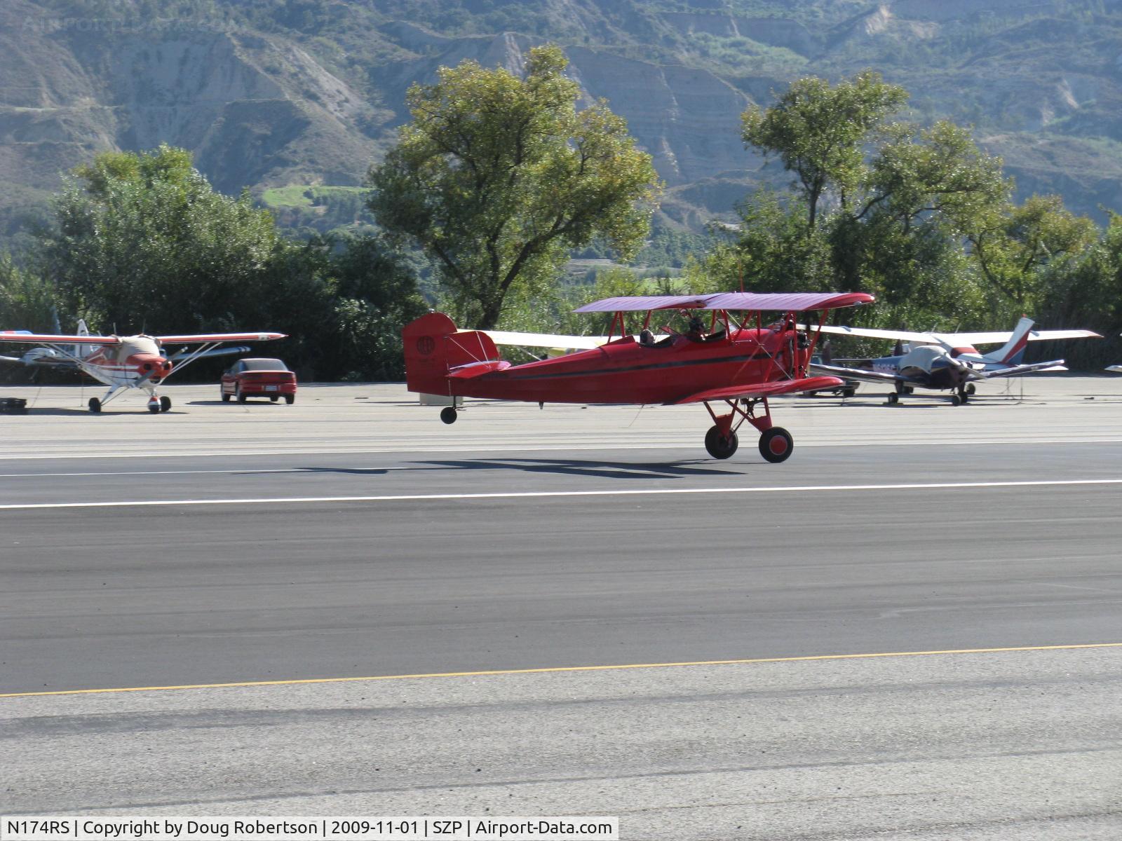 N174RS, 1936 Fleet 7B C/N 62, 1937 Fleet 7B, Kinner 5B 125 hp 5 cylinder radial engine, takeoff roll Rwy 22
