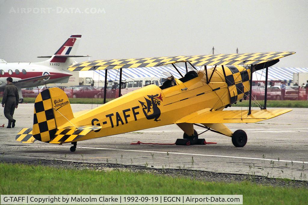 G-TAFF, 1957 CASA 1-131E Jungmann C/N 1129, CASA 1-131E-3B Jungmann.  At RAF Finningley Air Show in 1992.