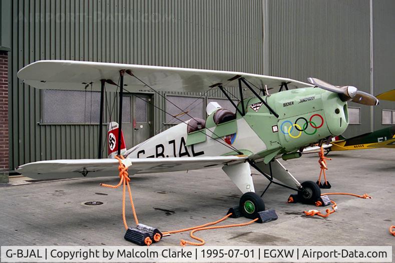 G-BJAL, 1957 Bucker 1-131E Jungmann C/N 1028, CASA 1-131E Jungmann.  At RAF Waddington's Air Show in 1995.