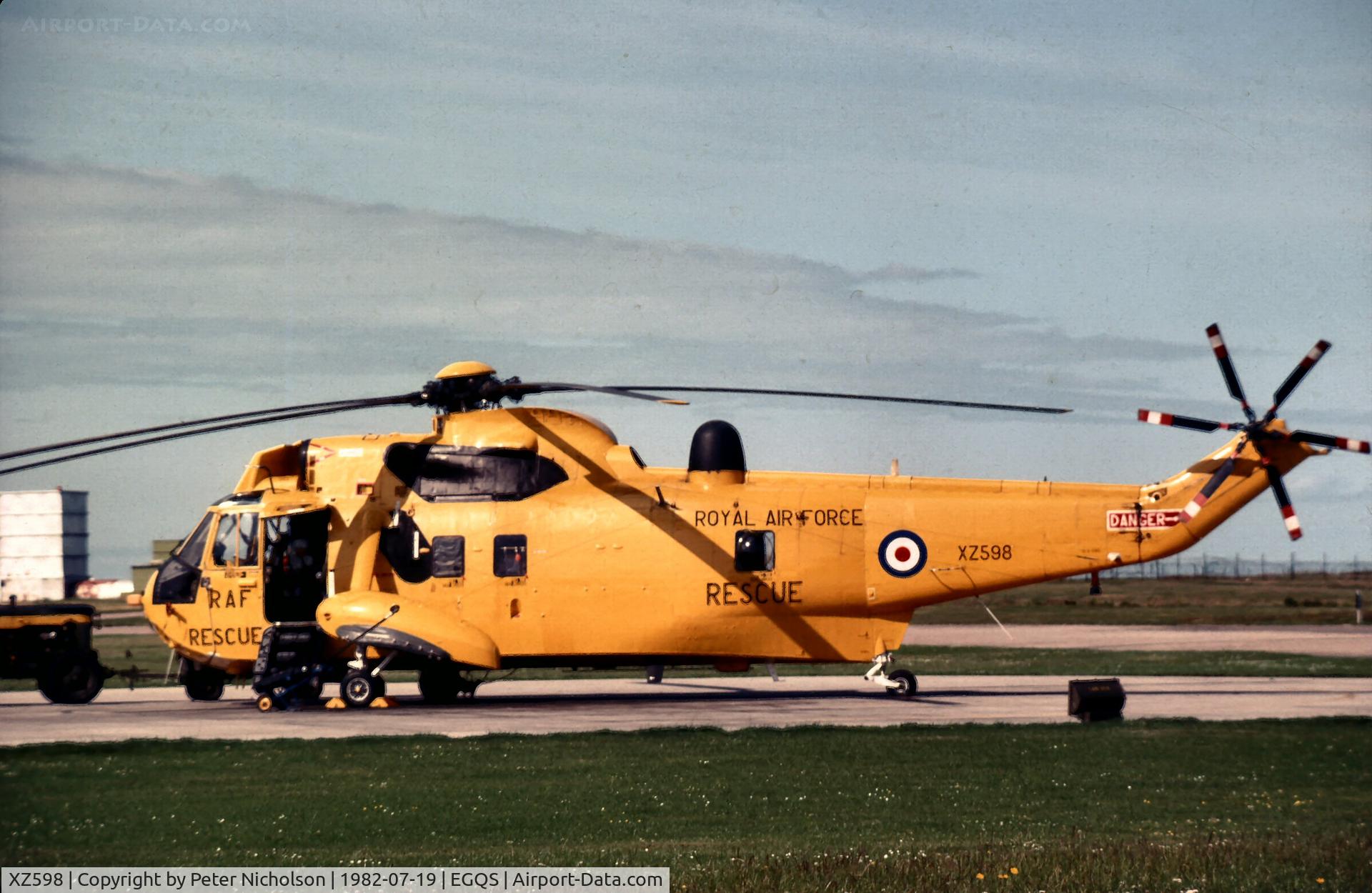 XZ598, 1978 Westland Sea King HAR.3 C/N WA864, Sea King HAR.3 as based with 202 Squadron at Lossiemouth in the Summer of 1982.