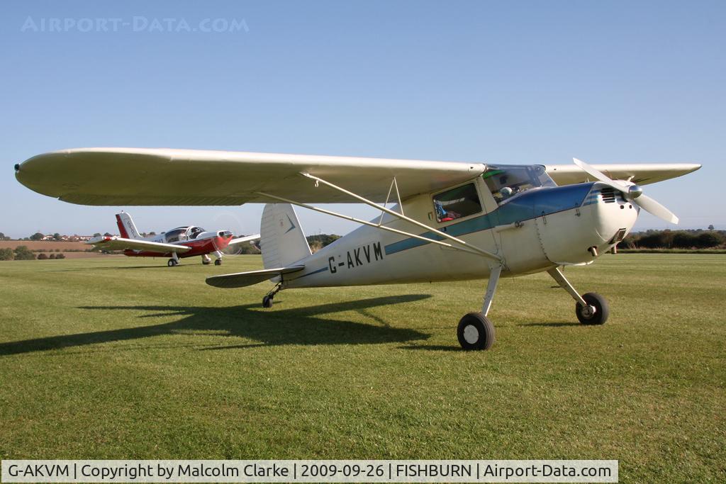 G-AKVM, 1947 Cessna 120 C/N 13431, Cessna 120. An old tail dragger formerly registered N3173N. At Fishburn Airfield, UK in 2009.