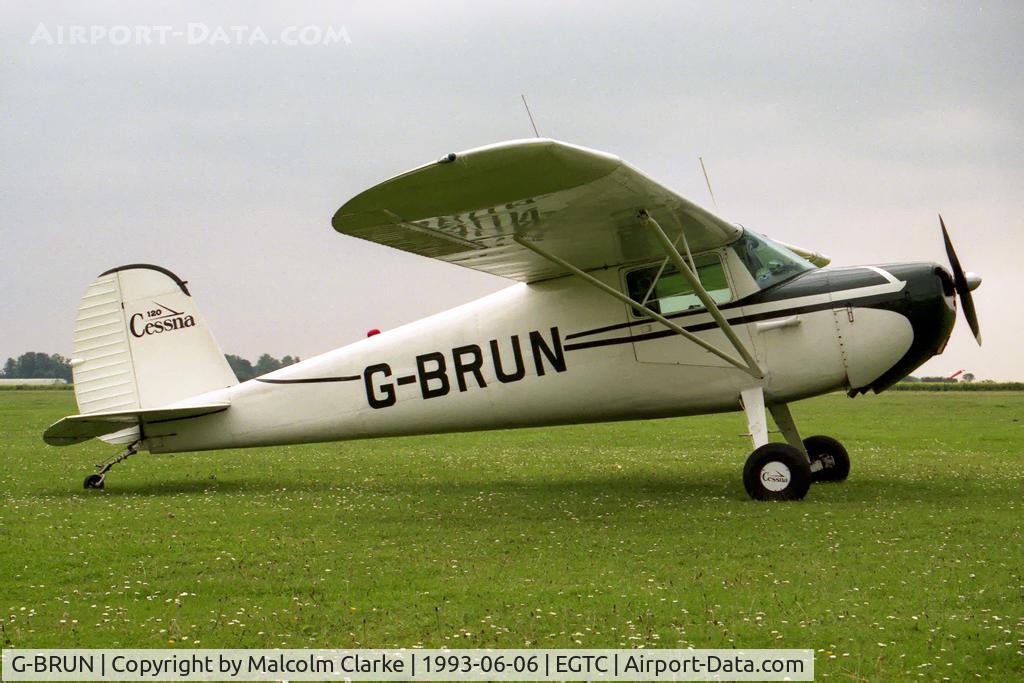 G-BRUN, 1946 Cessna 120 C/N 9294, Cessna 120 at Cranfield.  One of the old 'tail draggers' built in 1946.
