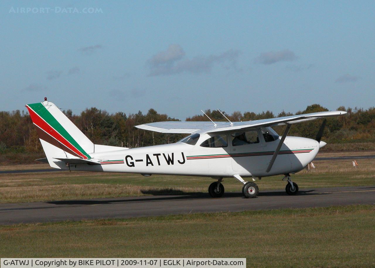 G-ATWJ, 1964 Reims Cessna F172F Skyhawk C/N 0095, WHISKY TANGO ABOUT TO TURN LEFT INTO THE VISITORS PARKING AREA