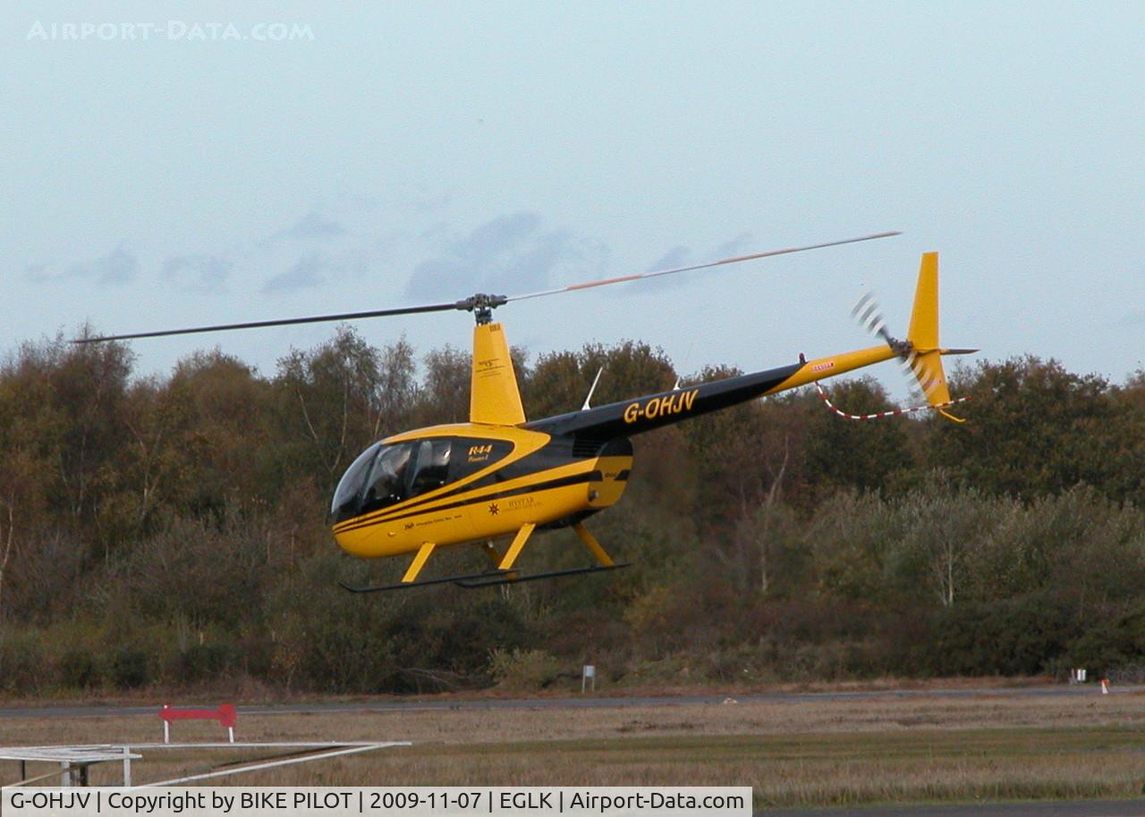 G-OHJV, 2007 Robinson R44 Raven I C/N 1722, DEPARTING AFTER LUNCH