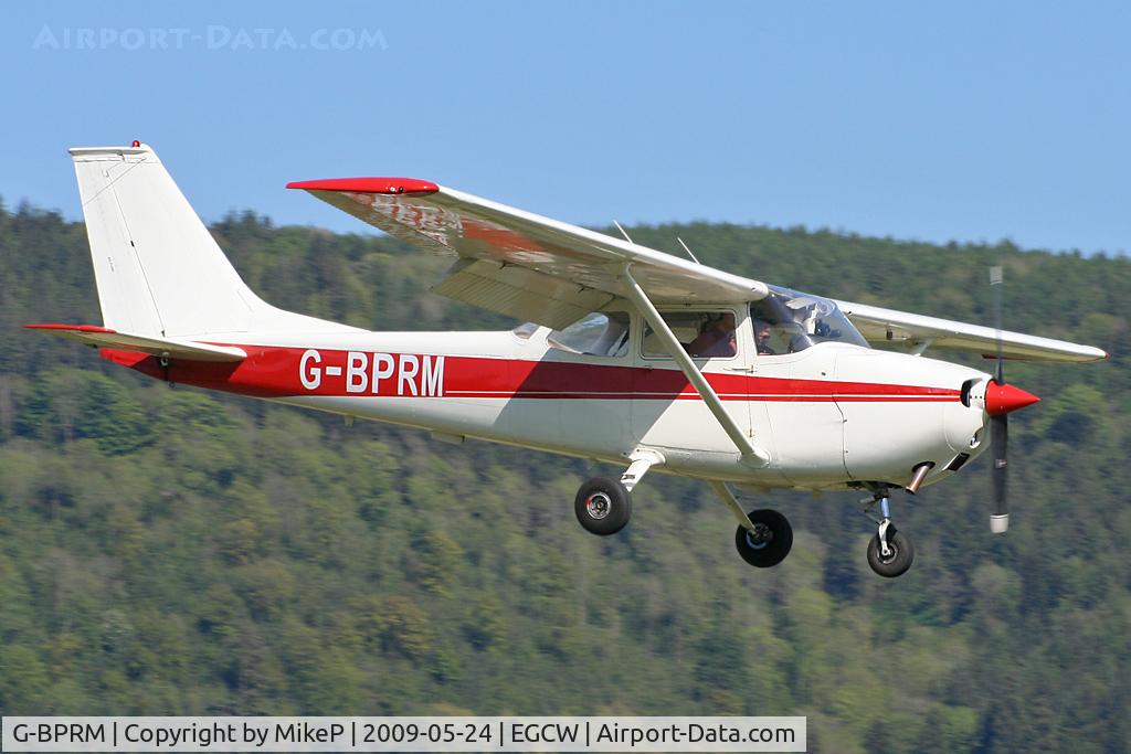 G-BPRM, 1972 Reims F172L Skyhawk C/N 0825, Photographed landing back at home base.