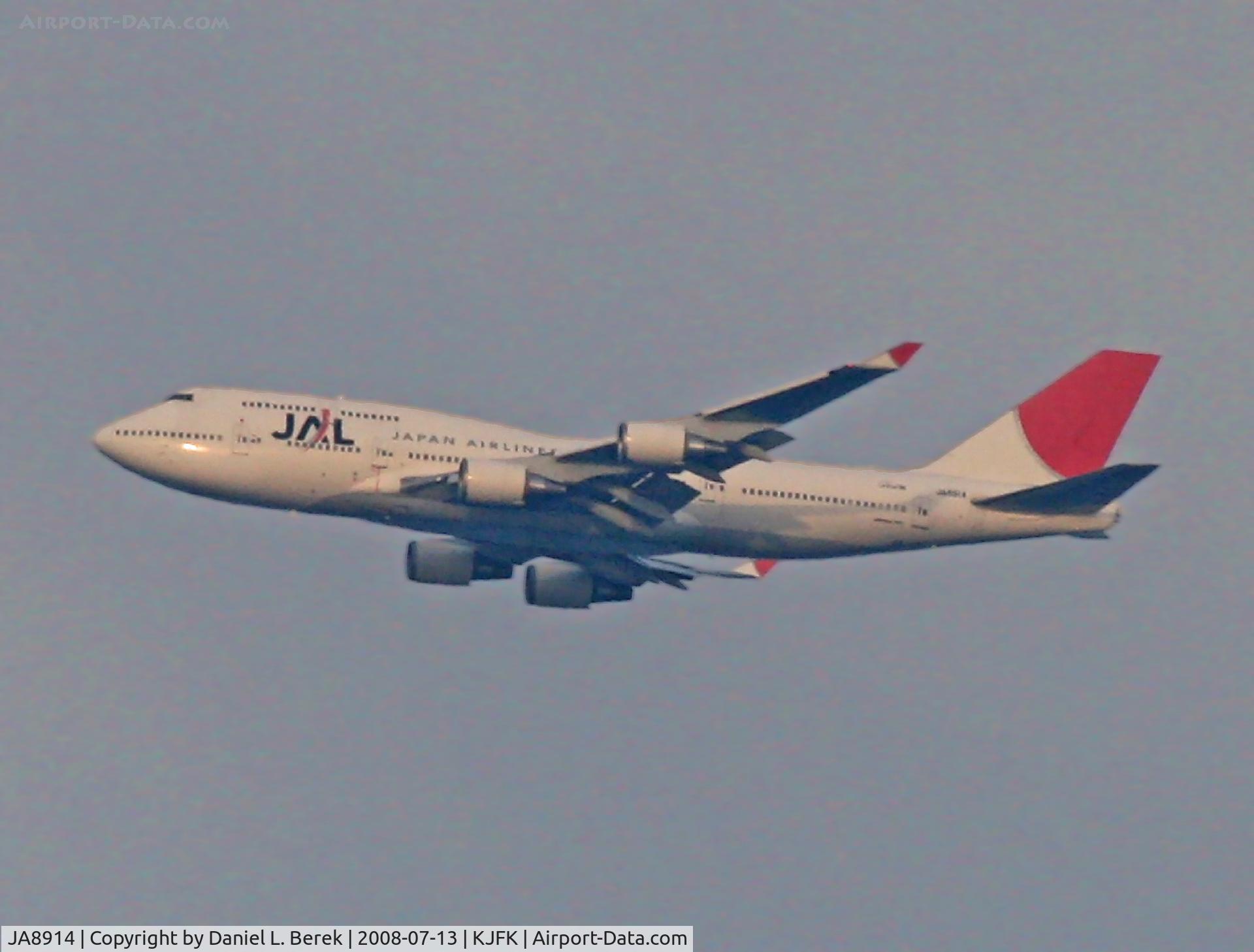 JA8914, 1998 Boeing 747-446 C/N 26360, Inbound to JFK over Sandy Hook, NJ, on a summer evening