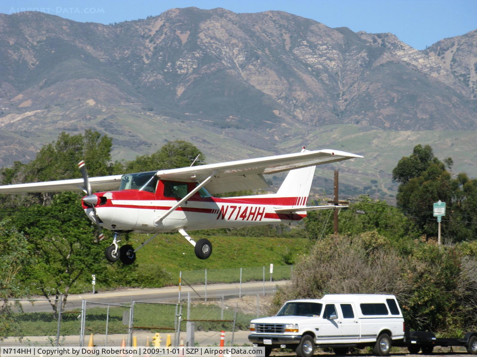 N714HH, 1977 Cessna 150M C/N 15079185, 1977 Cessna 150M, Continental O-200 100 Hp, on for final Rwy 22