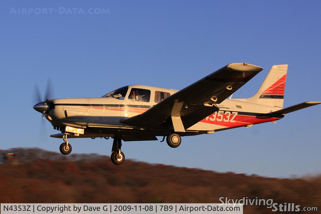 N4353Z, 1984 Piper PA-32R-301 Saratoga C/N 32R-8413014, Saratoga on short final to Ellington, CT