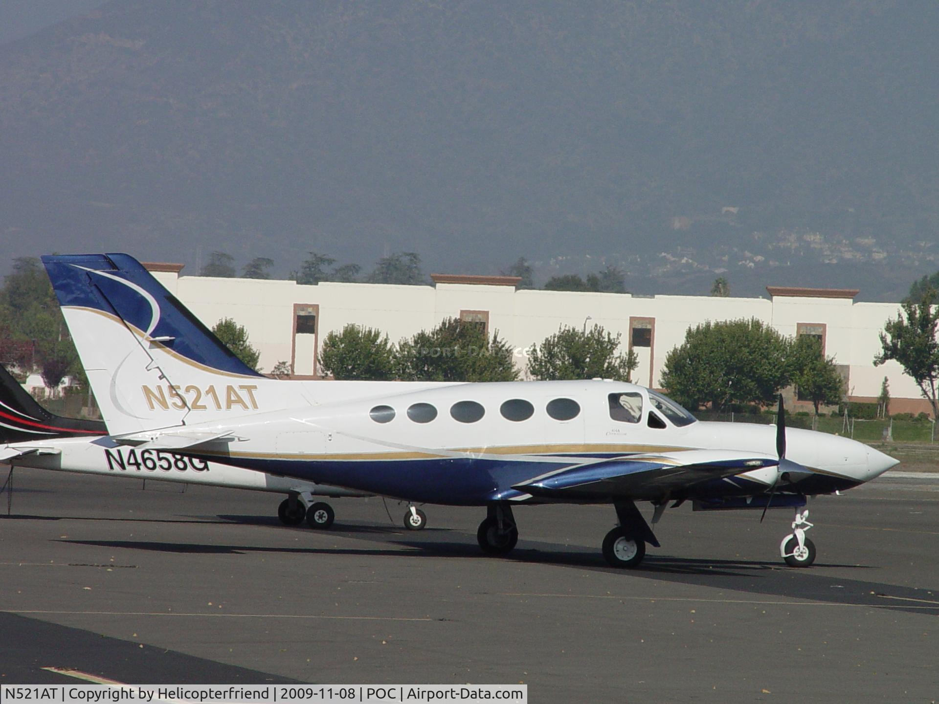 N521AT, 1978 Cessna 414A Chancellor C/N 414A0207, Pilot just entered and is preparing to start up for departure from Brackett