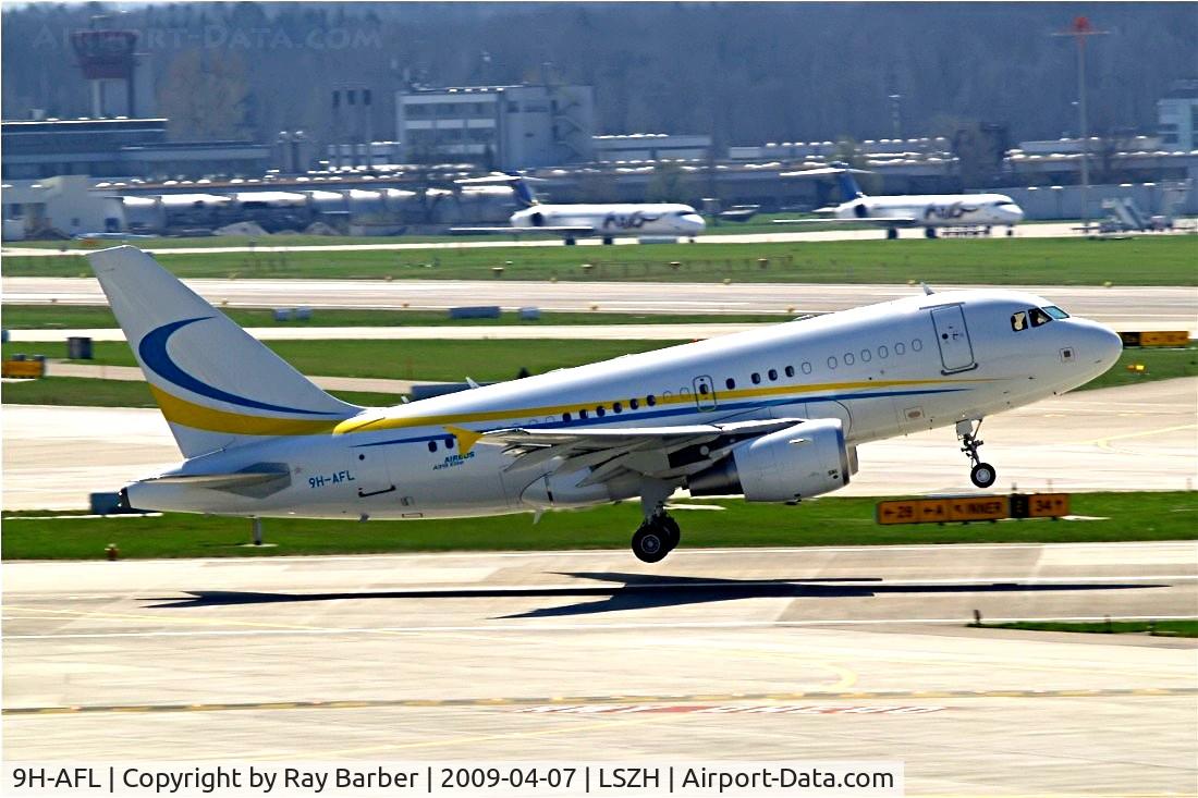 9H-AFL, 2008 Airbus ACJ318 (A318-112/CJ) C/N 3363, Airbus A318-112CJ [3363] (Comlux Aviation Malta) Zurich~HB 07/04/2009. Seen departing .