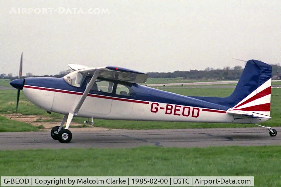G-BEOD, 1955 Cessna 180 C/N 32092, Cessna 180 at Cranfield Airfield, UK in 1985.