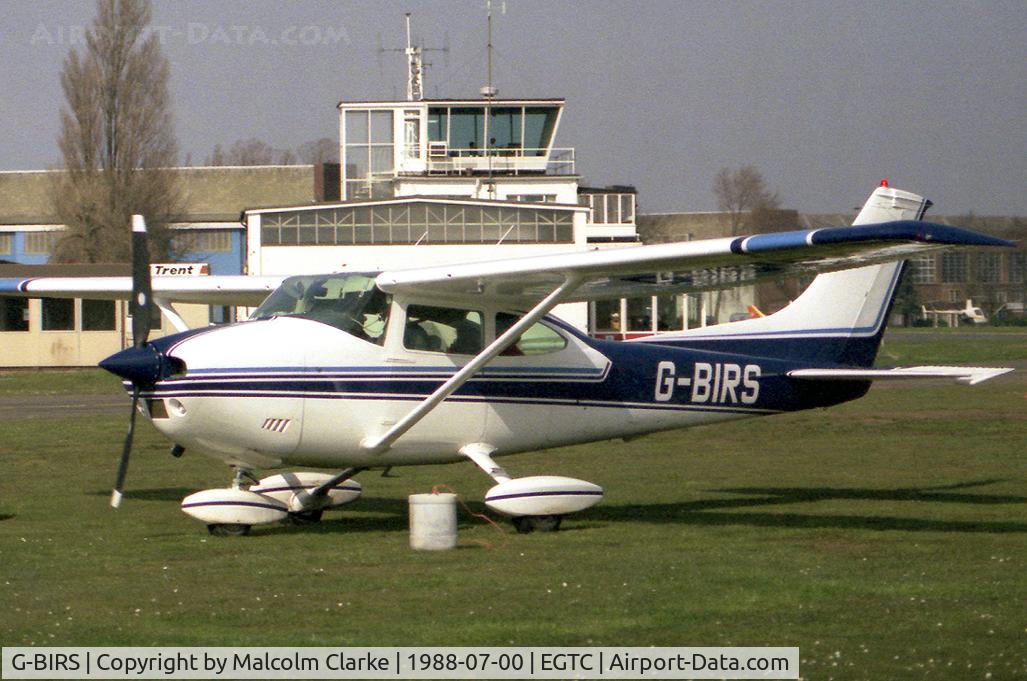 G-BIRS, 1973 Cessna 182P Skylane C/N 182-61436, Cessna 182P Skylane at Cranfield Airfield, UK in 1988.