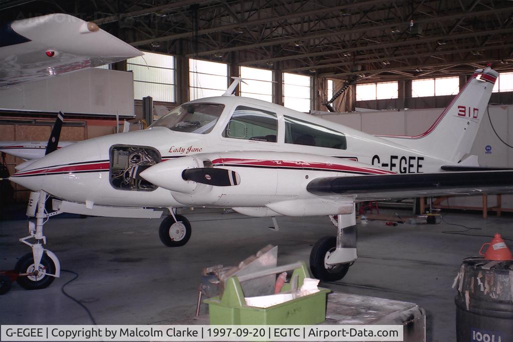 G-EGEE, 1969 Cessna 310Q C/N 310Q0040, Cessna 310Q at Cranfield Airport, UK. Previously G-AZVY.
