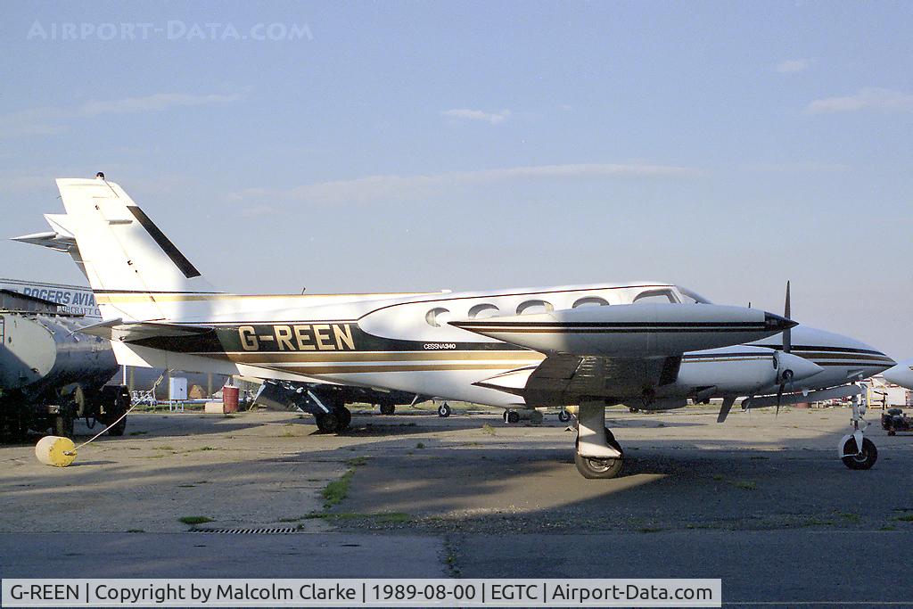 G-REEN, 1972 Cessna 340 C/N 340-0063, Cessna 340 at Cranfield Airport, UK.