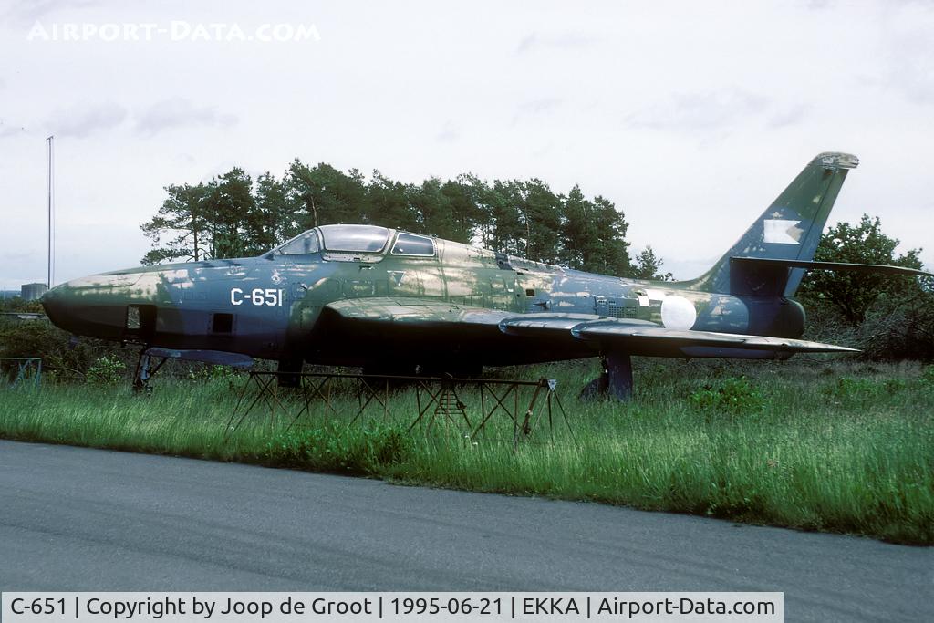 C-651, 1953 Republic RF-84F Thunderflash C/N 670, C-651 was one of the Danish Thunderflashes awaiting its fate at Karup.