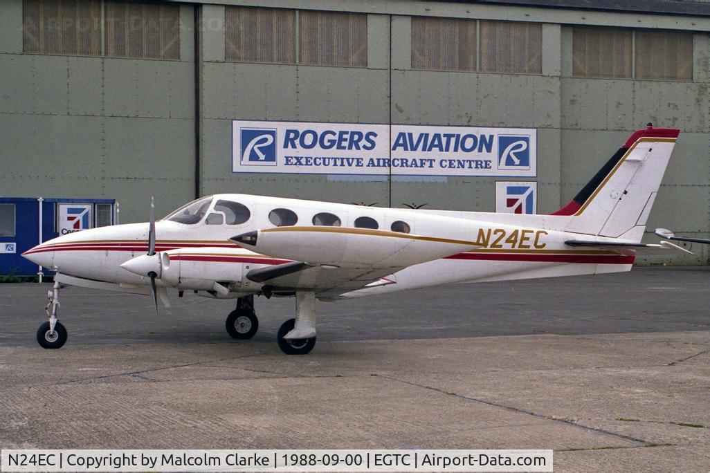 N24EC, 1971 Cessna 340 C/N 340-0009, Cessna 340A at Cranfield Airport, UK in 1988.