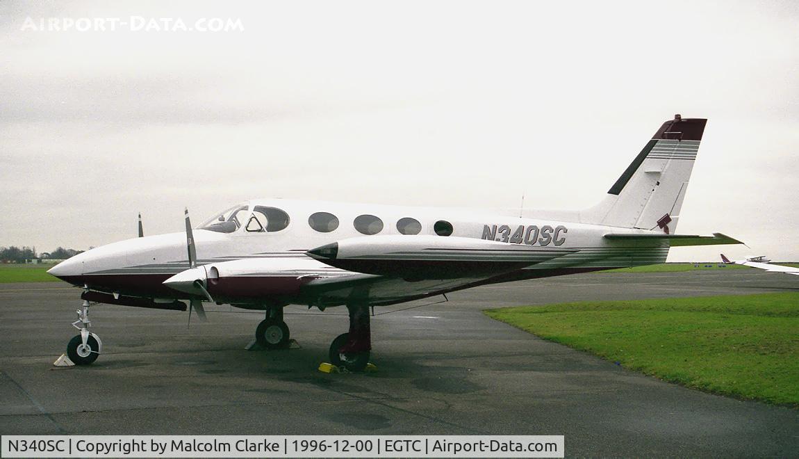 N340SC, 1974 Cessna 340 C/N 340-0363, Cessna 340 at Cranfield Airport, UK.
