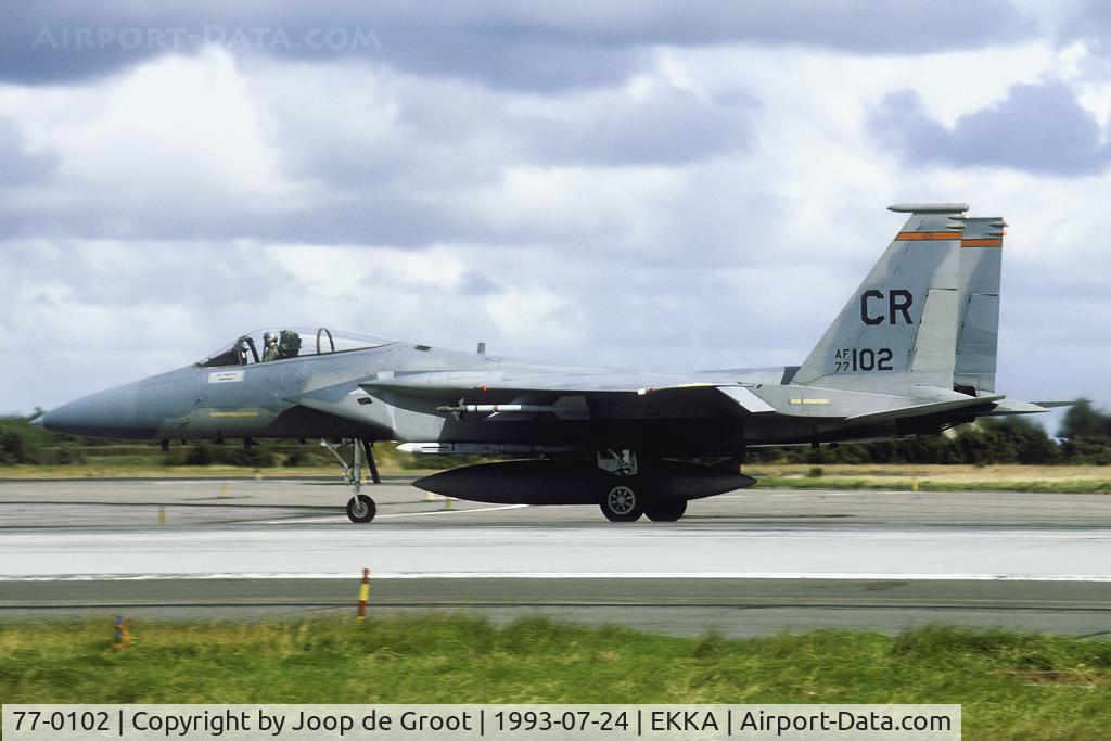 77-0102, 1977 McDonnell Douglas F-15A Eagle C/N 0385/A314, After deactivation of 32 FS 77-0102 went to the Massachussetts ANG. Now it resides at AMARC.