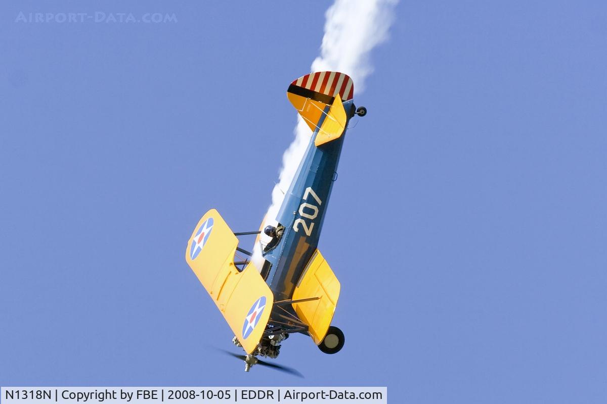 N1318N, 1942 Boeing E75 C/N 75-5601, Private Boeing E75 Stearman performing aerobatics at Saarbrücken