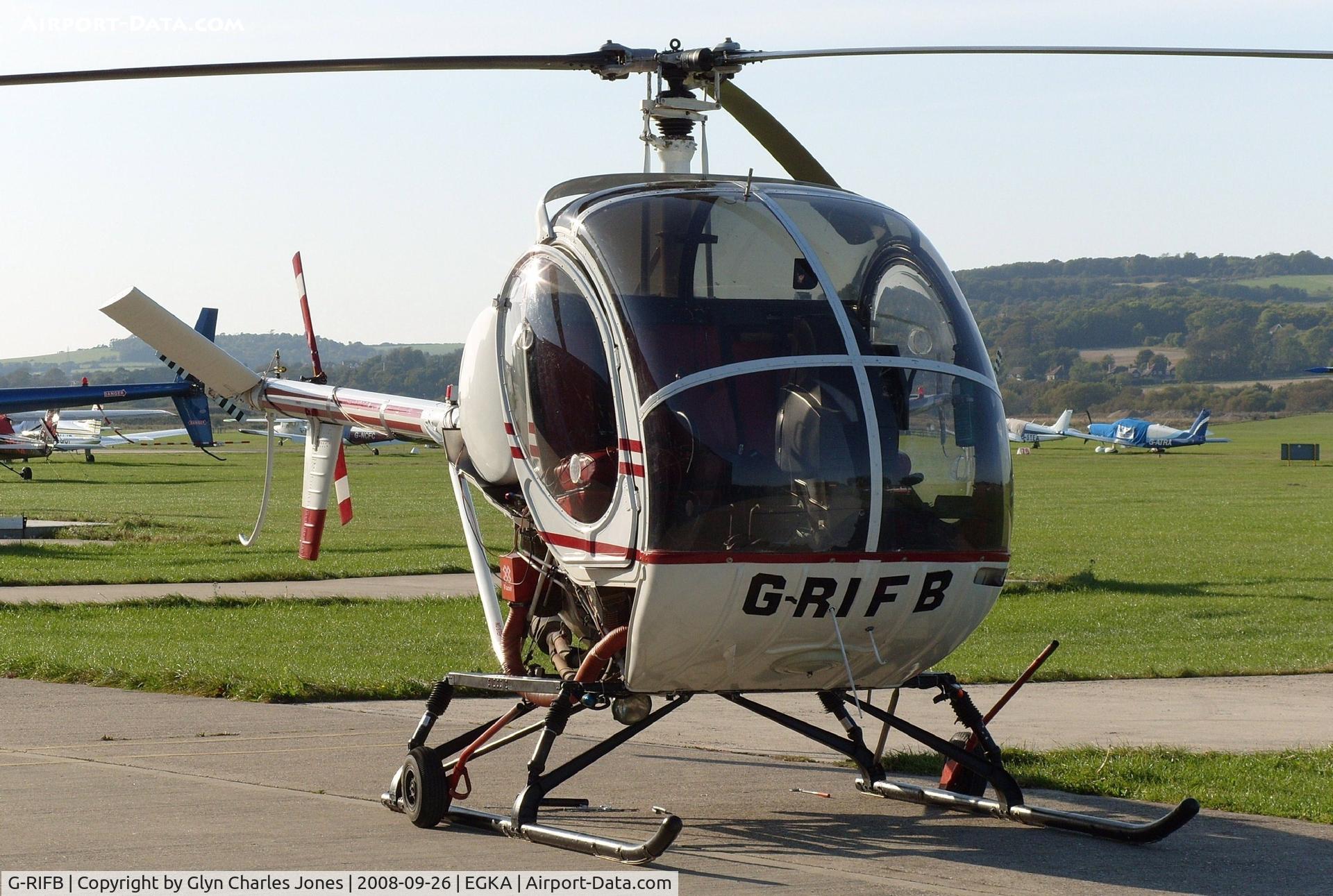 G-RIFB, 1977 Hughes 269C C/N 1160562, The front angle suits the Hughes 269. Previously N7428F. Owned by Puddleduck Plane Partnership.